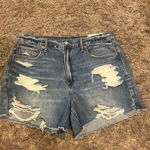 American Eagle Outfitters Ripped Blue Jean Shorts